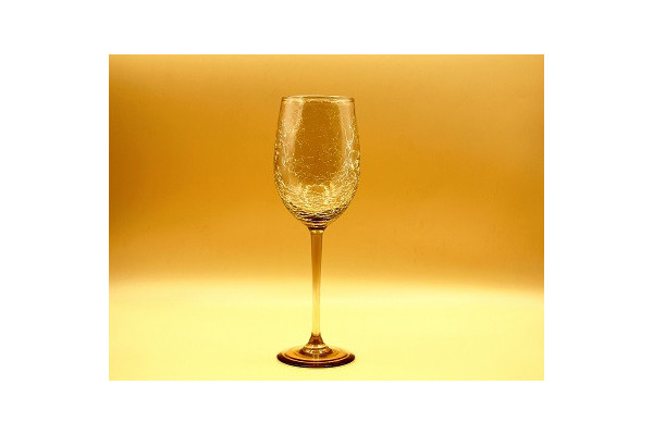 Verres à pieds en verre soufflé craquelé