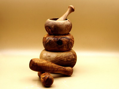 pilon bombé en bois d’olivier