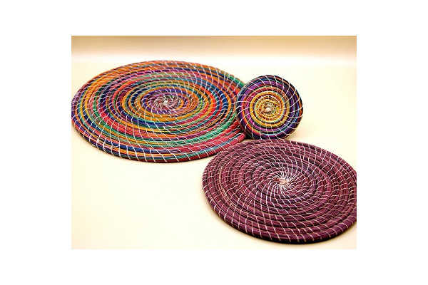 Sous plat halfa coloré