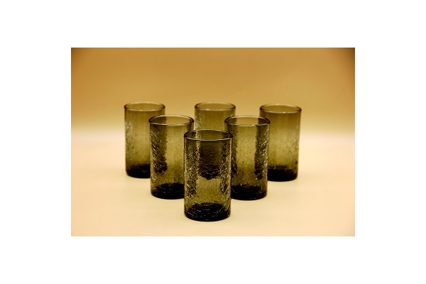 Verres à thé en verre soufflé craquelé