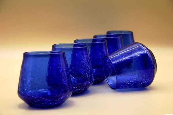 Verres Smile en verre soufflé craquelé